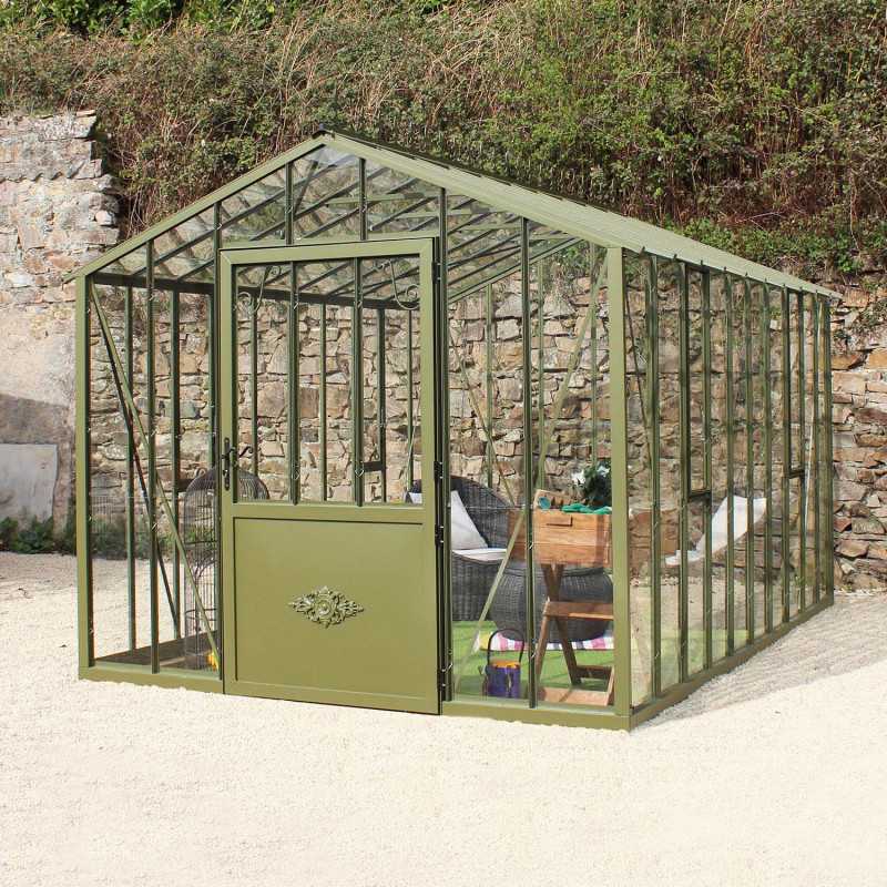 Glashaus AUTHENTIQUE Breite 2,75 m mit Aluminium-Fundamentrahmen