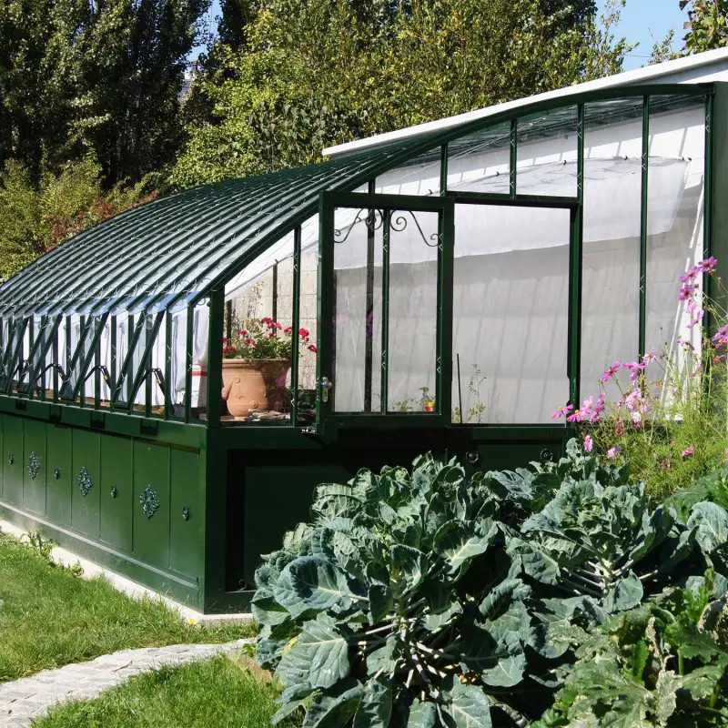 Glashaus CHAMBORD Breite 2,80 m mit Aluminiumsockel