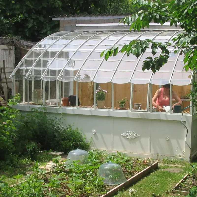 Glashaus CHAMBORD Breite 2,80 m mit Aluminiumsockel