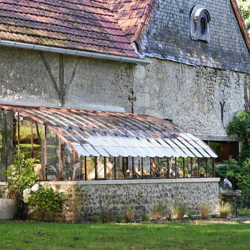 Glashaus CHAMBORD Breite 2,80 m mit Mauersockel