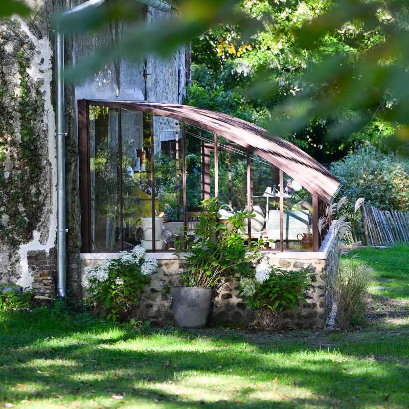 Glashaus CHAMBORD Breite 2,80 m mit Mauersockel