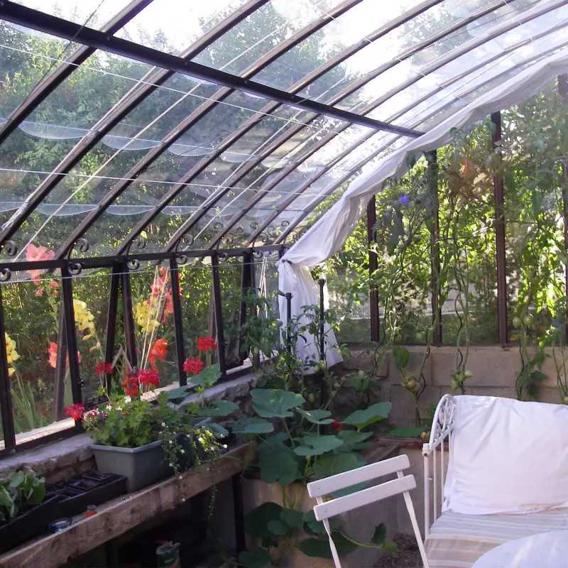 Glashaus CHAMBORD Breite 2,80 m mit Mauersockel