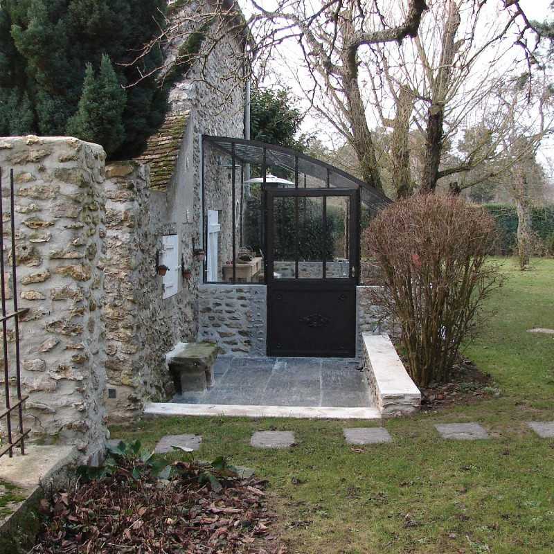 Glashaus CHAMBORD Breite 2,80 m mit Mauersockel