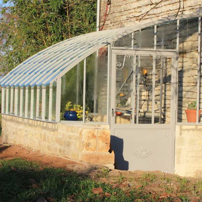 Glashaus CHAMBORD Breite 2,80 m mit Mauersockel