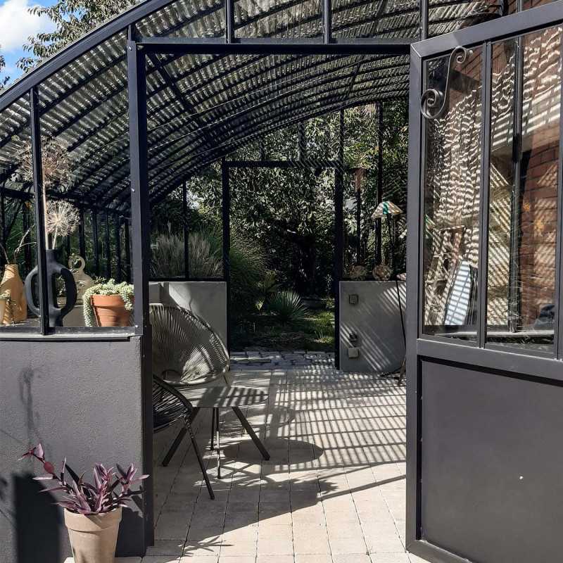 Glashaus CHAMBORD Breite 2,80 m mit Mauersockel