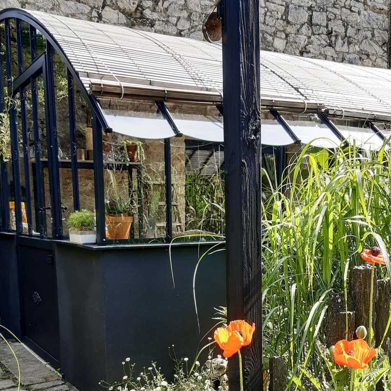 Glashaus CHAMBORD Breite 2,80 m mit Mauersockel