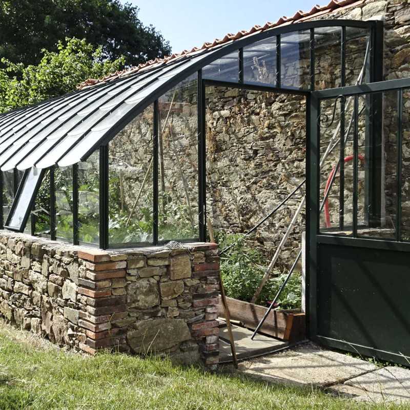 Glashaus CHAMBORD Breite 2,80 m mit Mauersockel