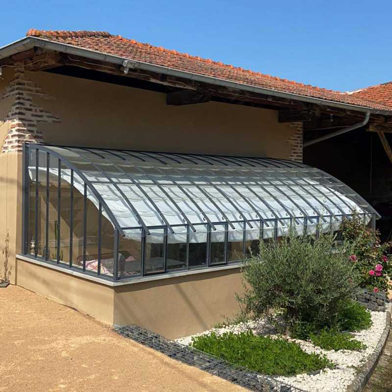 Glashaus CHAMBORD Breite 2,80 m mit Mauersockel