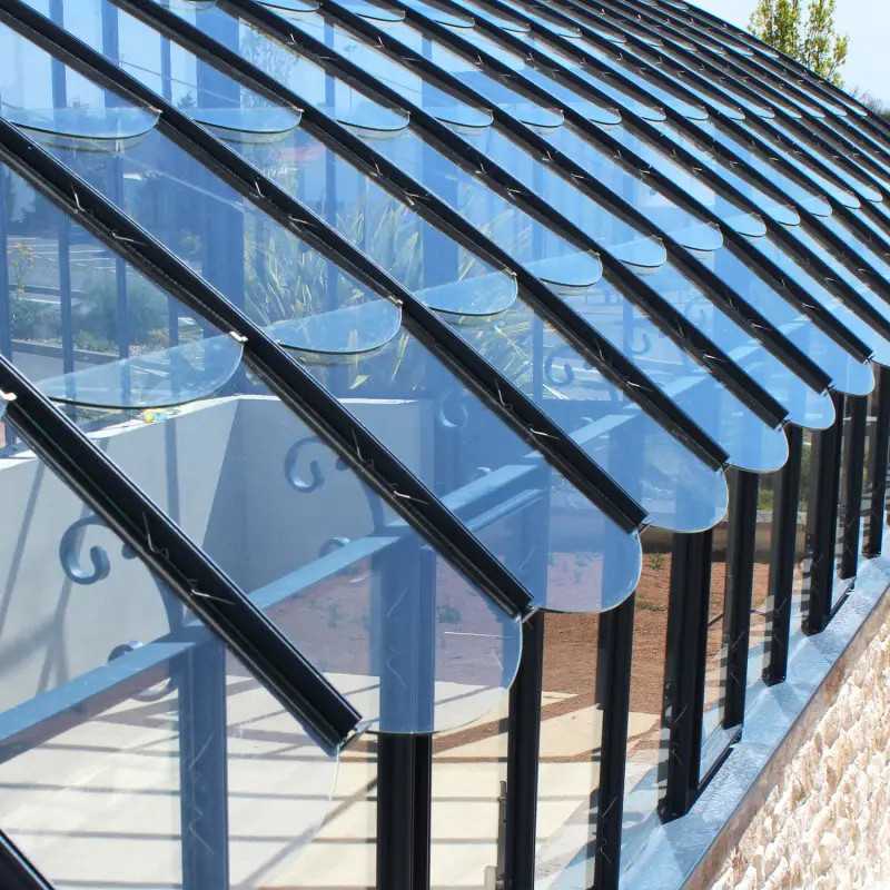 Glashaus VERSAILLES Breite 2,80 m mit Mauersockel