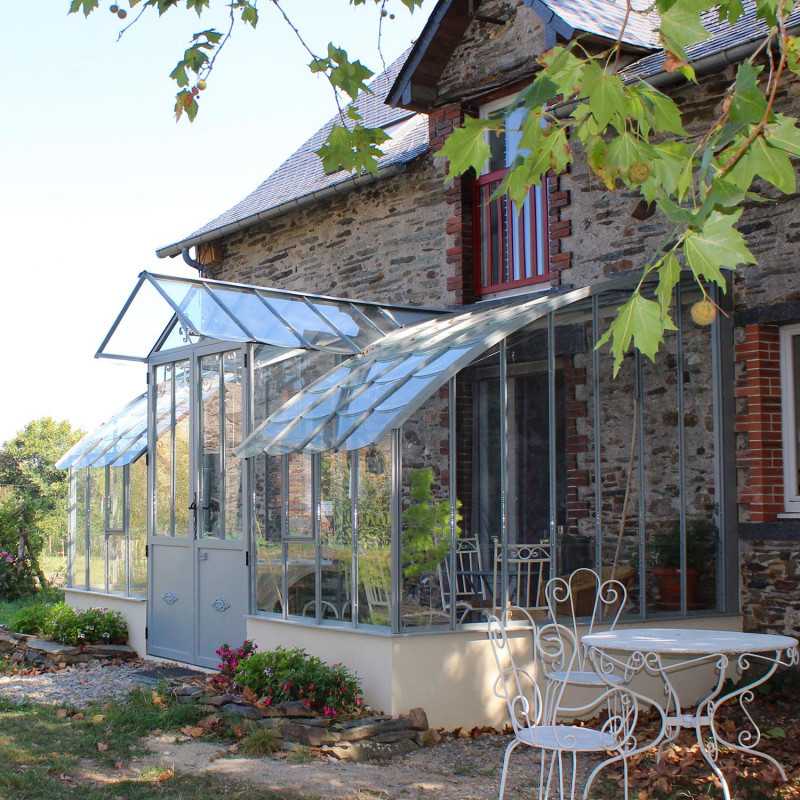 Glashaus MONTESQUIEU Breite 2,80 m mit Mauersockel