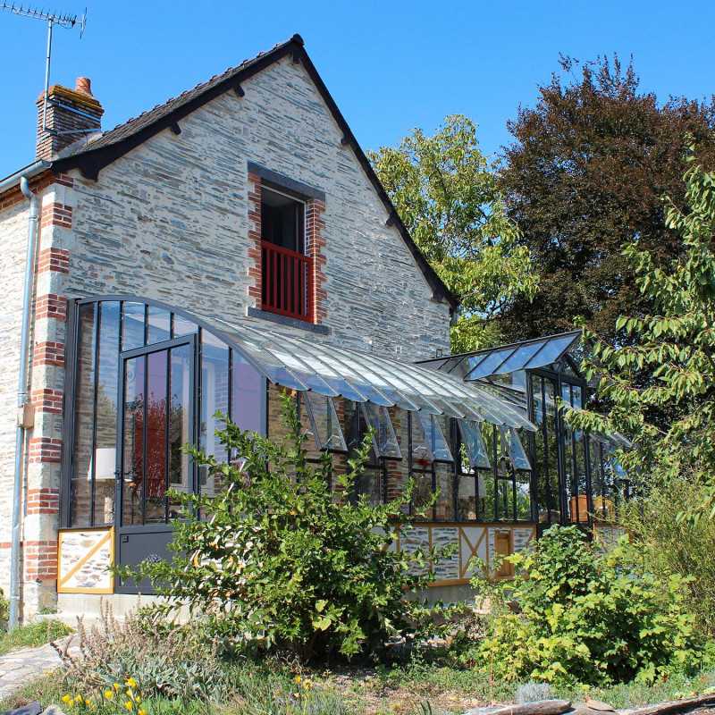 Glashaus MONTESQUIEU Breite 2,80 m mit Mauersockel