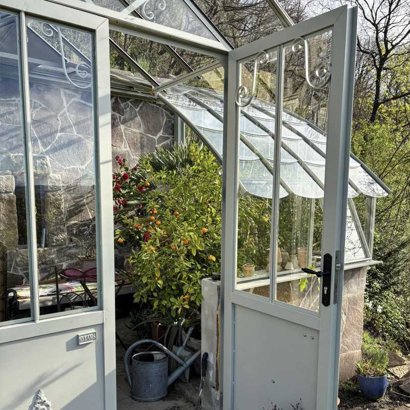 Glashaus MONTESQUIEU Breite 2,80 m mit Mauersockel