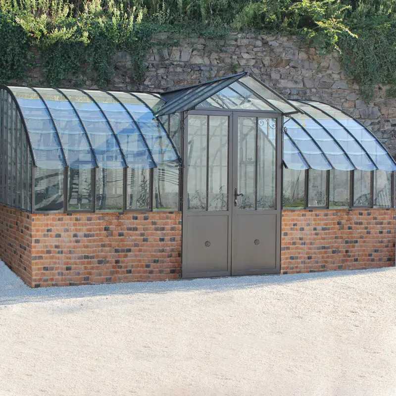 Glashaus MIRABEAU Breite 2,80 m mit Mauersockel