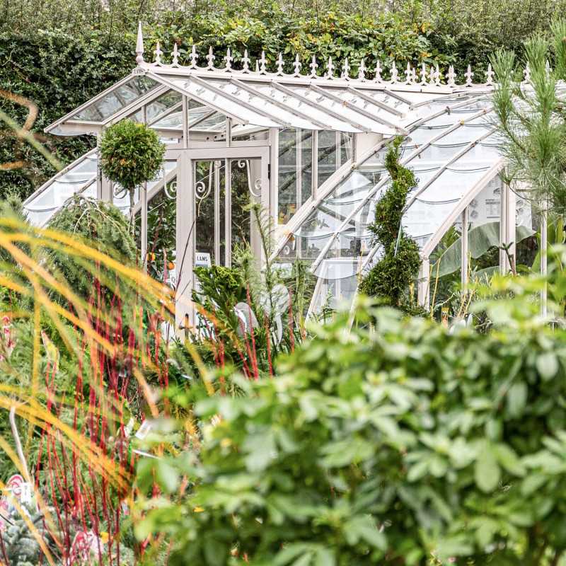 Glashaus MIRABEAU Breite 2,80 m mit Aluminiumsockel