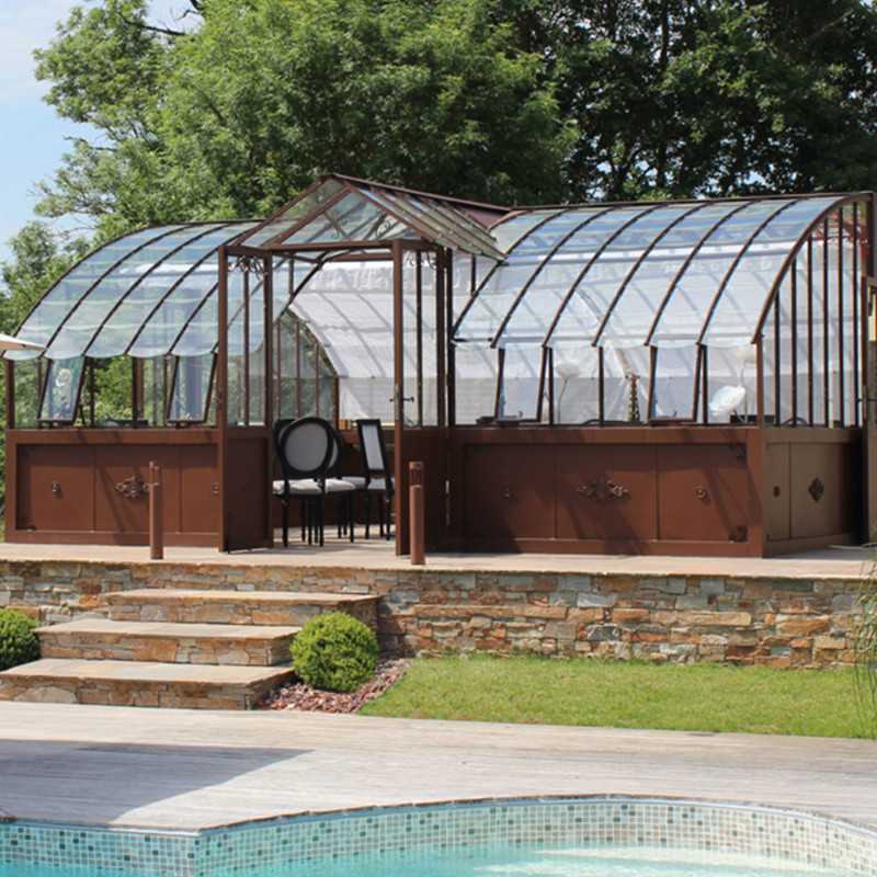 Glashaus AMBOISE Breite 5,60 m mit Aluminiumsockel