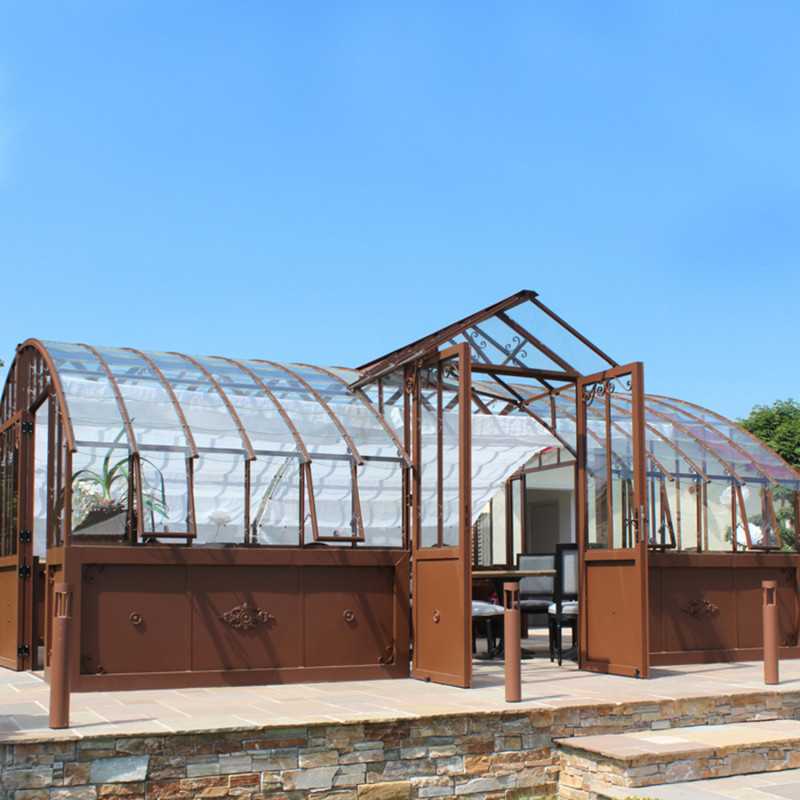 Glashaus AMBOISE Breite 5,60 m mit Aluminiumsockel