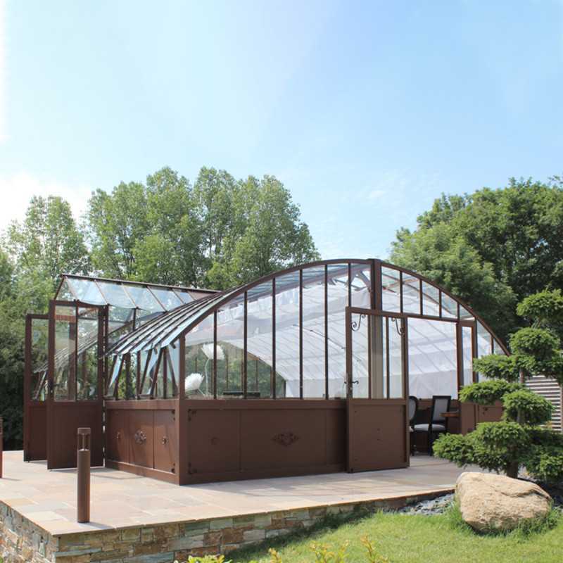 Glashaus AMBOISE Breite 5,60 m mit Aluminiumsockel