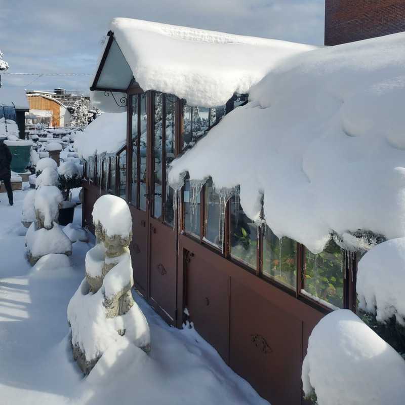 Glashaus AMBOISE Breite 5,60 m mit Aluminiumsockel