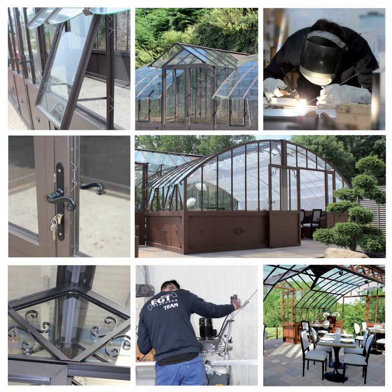 Glashaus AMBOISE Breite 5,60 m mit Aluminiumsockel