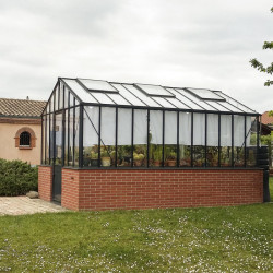 Gewächshaus LUXIA Retro mit Mauersockel Breite 3,09 m