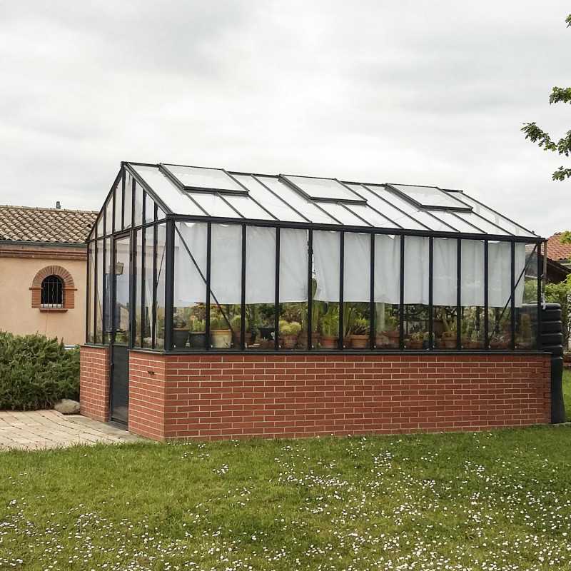 Gewächshaus LUXIA Retro mit Mauersockel Breite 3,09 m