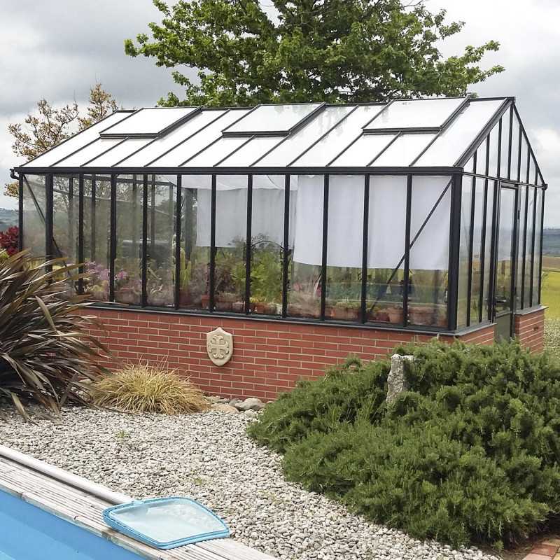 Gewächshaus LUXIA Retro mit Mauersockel Breite 3,09 m