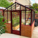 Gewächshaus LUXIA Retro mit Mauersockel Breite 2,36 m