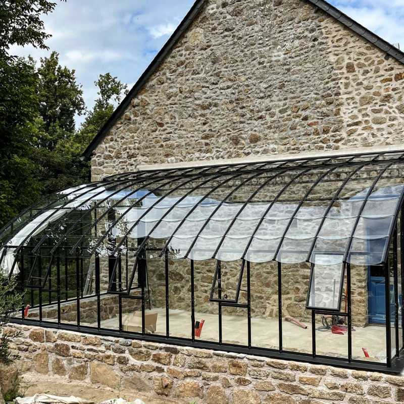 Glashaus CHAMBORD Breite 3,70 m mit Mauersockel