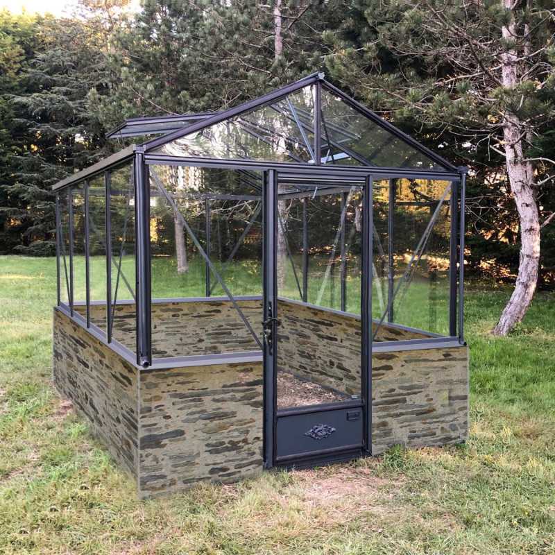 Gewächshaus LUXIA mit Mauersockel Breite 2,36 m