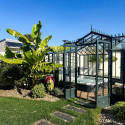 Glashaus CLASSIQUE Breite 3,50 m mit Dachgauben und Aluminiumsockel