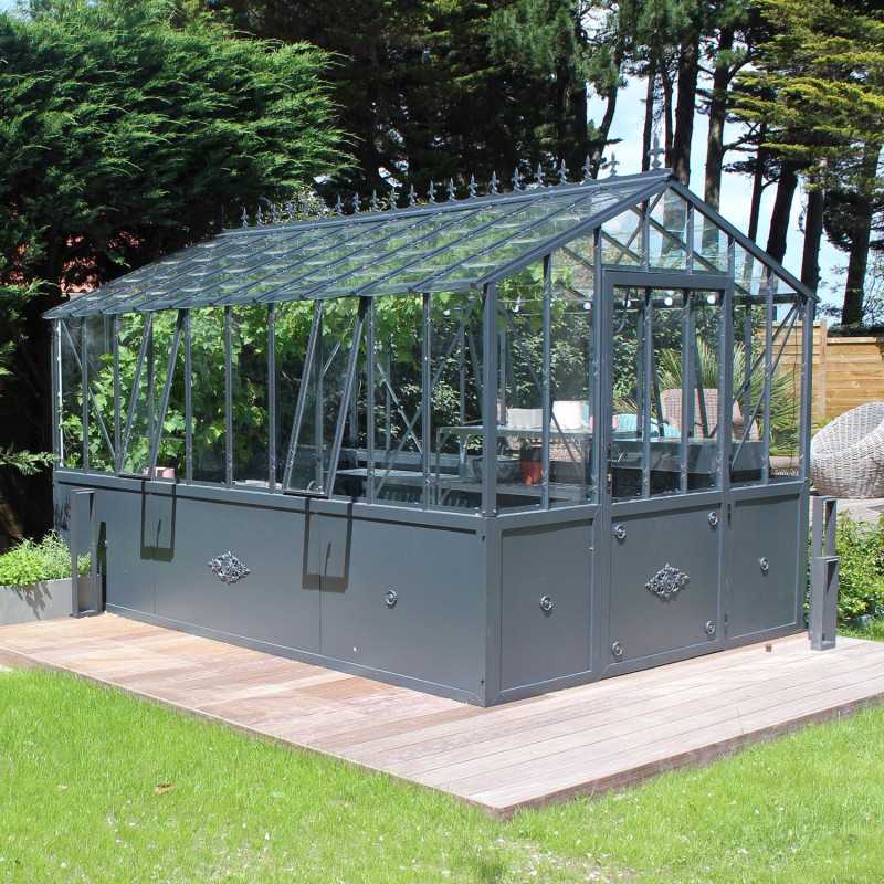 Glashaus CLASSIQUE Breite 2,75 m mit Aluminiumsockel