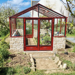 Gewächshaus LUXIA mit Mauersockel Breite 3,09 m