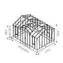 Glashaus CLASSIQUE Breite 2,75 m mit Dachgaube und Mauersockel