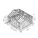 Glashaus CLASSIQUE Breite 3,50 m mit Dachgauben und Aluminiumsockel
