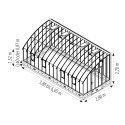 Glashaus VERSAILLES Breite 2,80 m mit Mauersockel