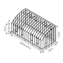 Glashaus VERSAILLES Breite 2,80 m mit Aluminiumsockel