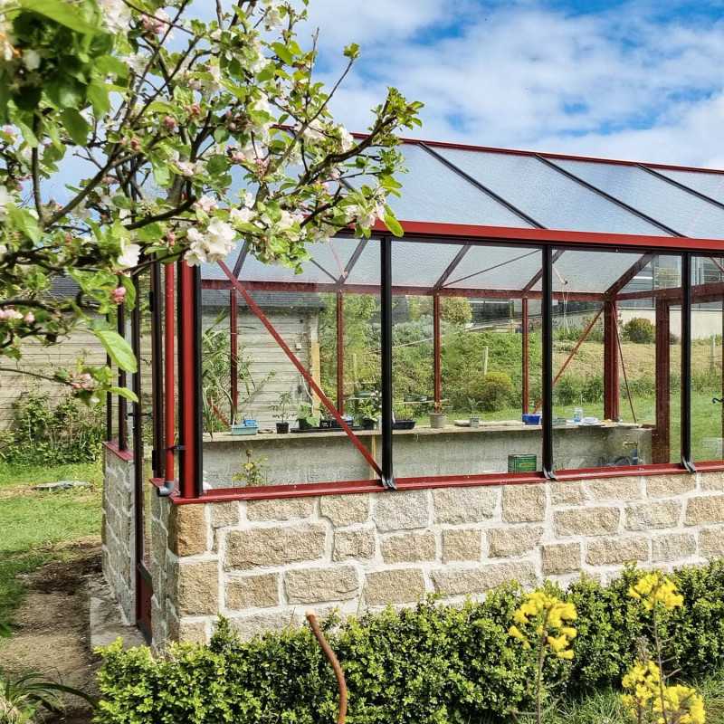 Gewächshaus LUXIA mit Mauersockel Breite 3,09 m