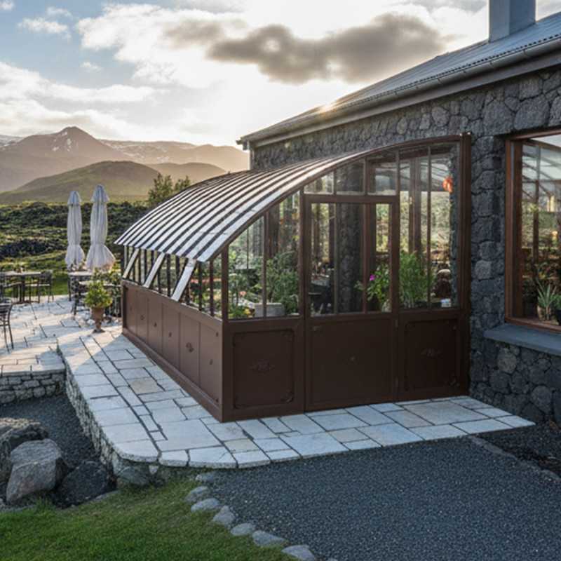 Glashaus CHAMBORD Breite 2,80 m mit Aluminiumsockel