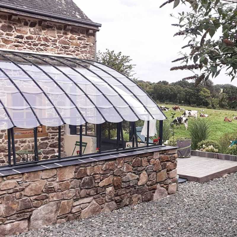 Glashaus CHAMBORD Breite 2,80 m mit Mauersockel