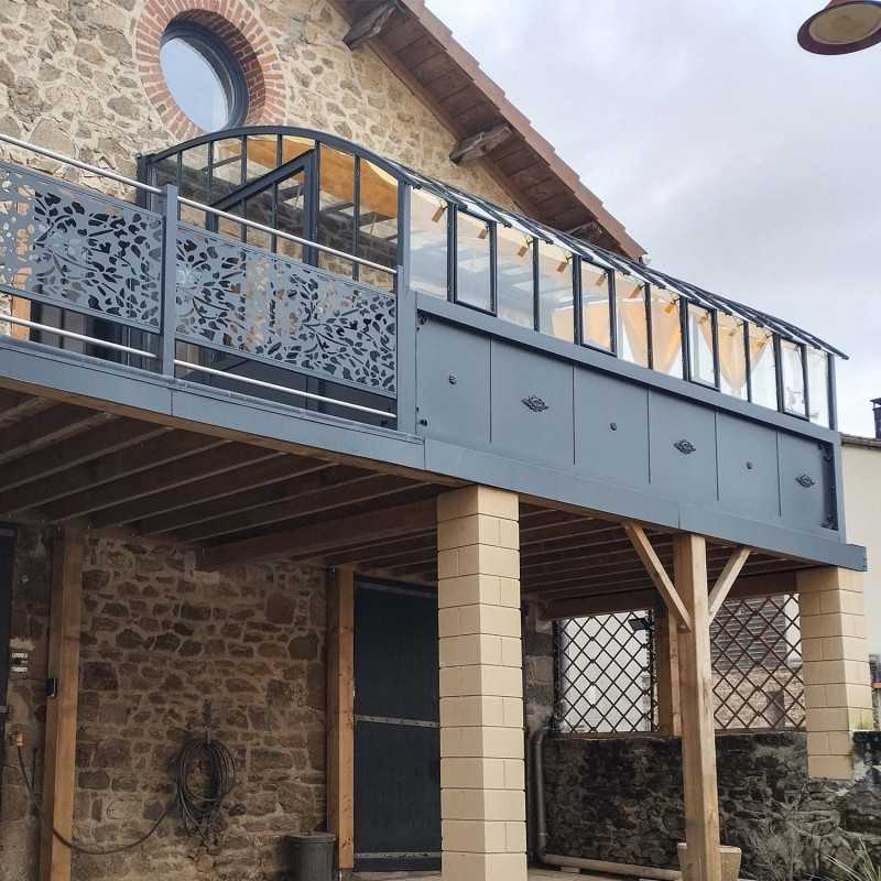 Glashaus CHAMBORD Breite 2,80 m mit Aluminiumsockel