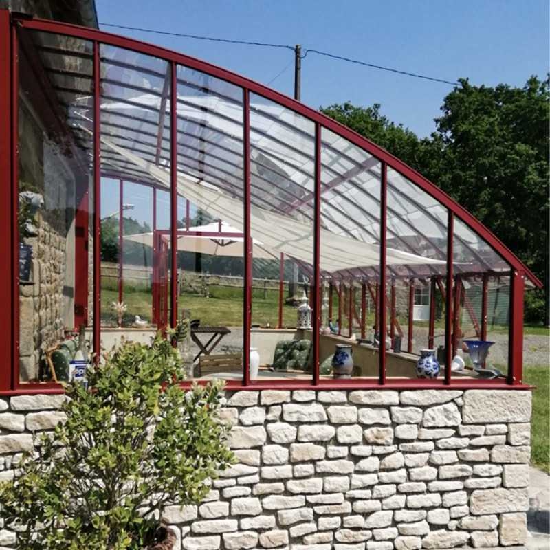 Glashaus CHAMBORD Breite 2,80 m mit Mauersockel