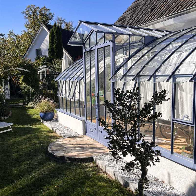 Glashaus MONTESQUIEU Breite 2,80 m mit Mauersockel