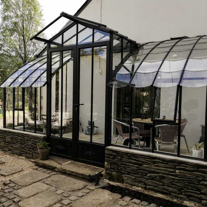 Glashaus MONTESQUIEU Breite 2,80 m mit Mauersockel