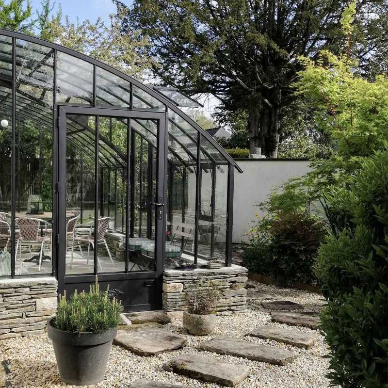 Glashaus MONTESQUIEU Breite 2,80 m mit Mauersockel