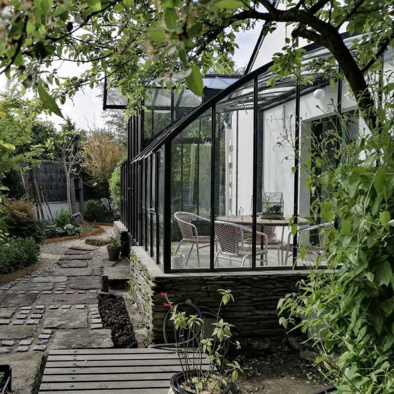 Glashaus MONTESQUIEU Breite 2,80 m mit Mauersockel