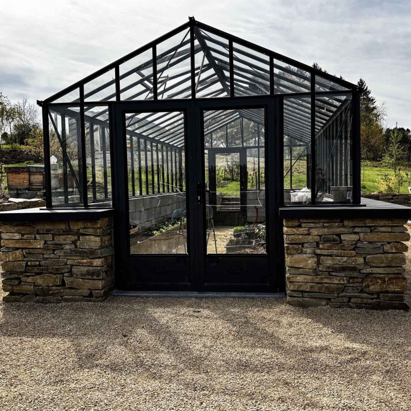 Gewächshaus LUXIA Retro mit Mauersockel Breite 3,09 m