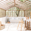 Gewächshaus LUXIA Retro mit Mauersockel Breite 3,09 m