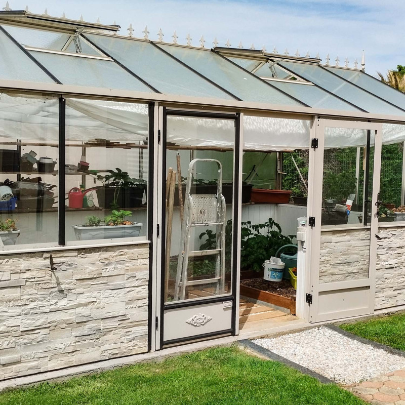 Gewächshaus LUXIA mit Mauersockel Breite 3,09 m