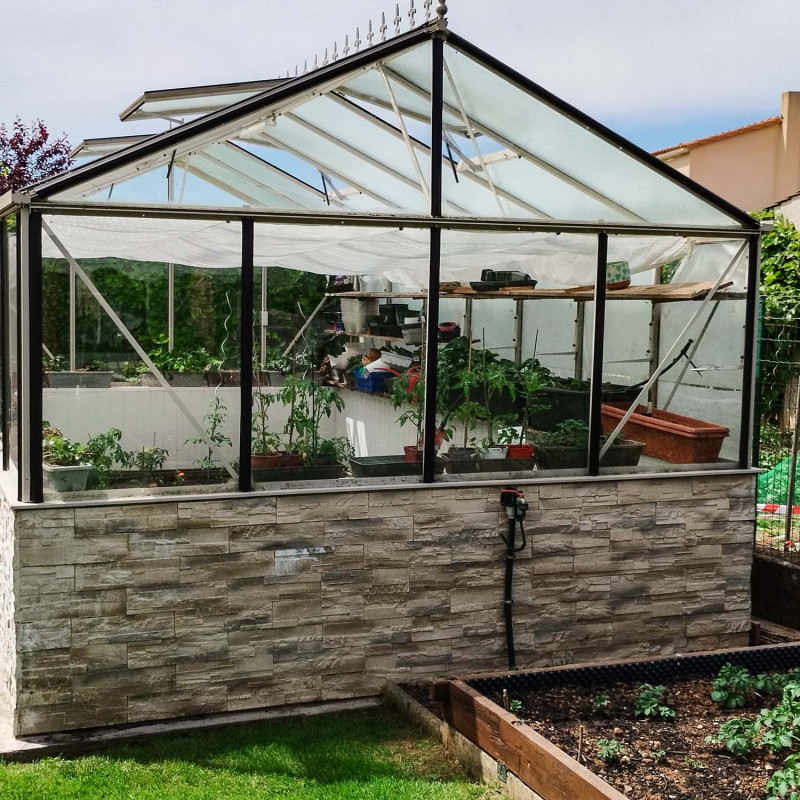 Gewächshaus LUXIA mit Mauersockel Breite 3,09 m