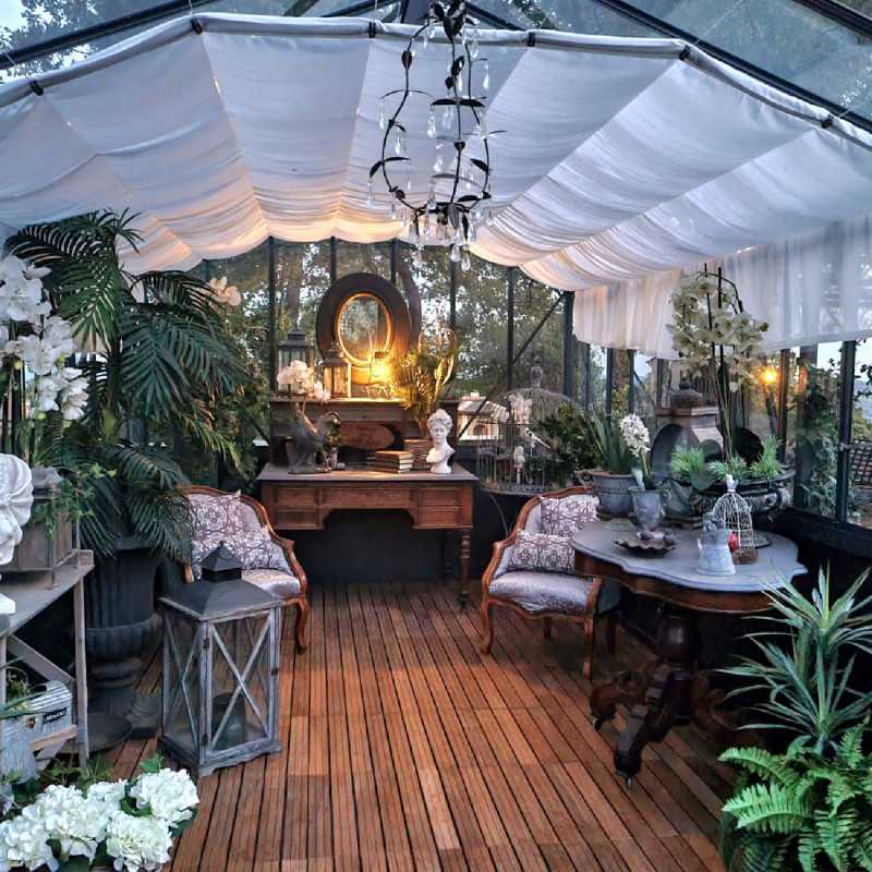 Glashaus CLASSIQUE Breite 2,75 m mit Aluminiumsockel